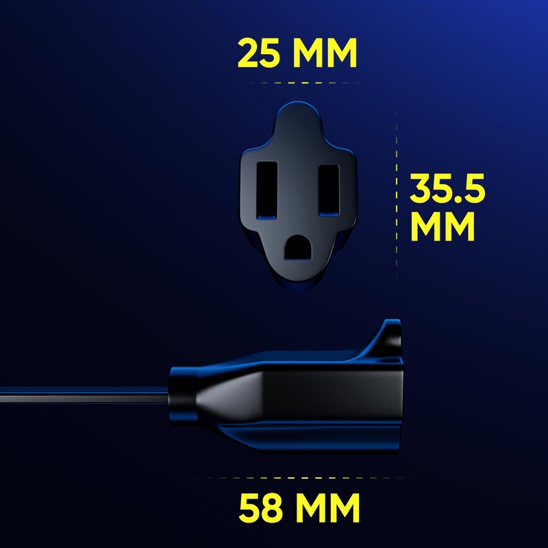 Maximm 360 Rotating Plug Extension Cord - 10ft Flat Design,