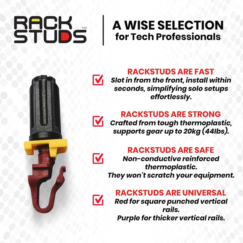 Rackstuds R20 Series II - Server Rack Screws 20 Pack