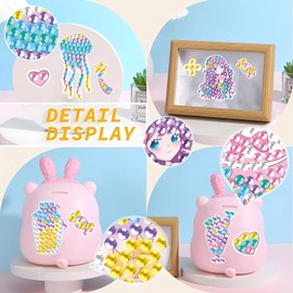 Diamond Painting Set für Kinder und Erwachsene, 5D Diamant Malerei Kit, DIY Bastelset mit Aufklebern (Meerjungfrau-33P)