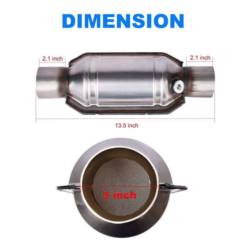 Yeoflagtrade 3.0" Universal Catalytic Converter, 3.0 Inch Inlet/Outle Cat Converter