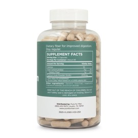 Pure for Men Daily Psyllium Husk Fiber Supplement Pure for Her | Digestive Regularity & Gut Health Support | Soluble Fiber Powder, 2,175mg Per Serving | 250 Capsules