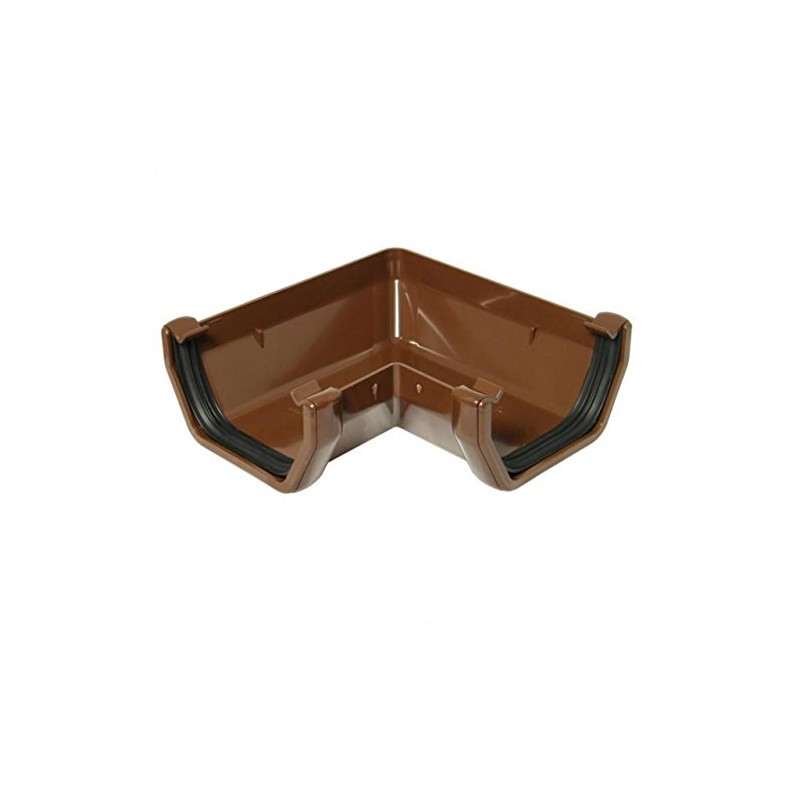 FLOPLAST 114mm Square Gutter 90 Degree Angle - Brown