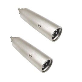 iYueMps 2 x XLR to RCA Adapter 3-Pin XLR Male to RCA Male Connector, RCA to XLR-M Audio Mic Adapter for Microphone, HiFi, Mixer and Speaker System