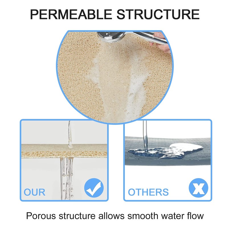 EXGUEACK Corner Shower Mats Non Slip 23.6" x 23.6", Quadrant