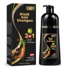 Black Hair Dye Shampoo 3 en 1, Tinte para Cubrir