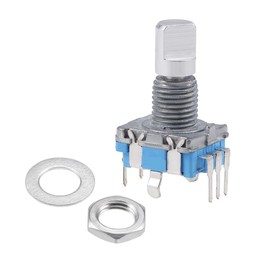 sourcing map 360 Degree Rotary Encoder Code Switch Digital EC11 7 Pins 15 mm D-Shaft Pack of 2