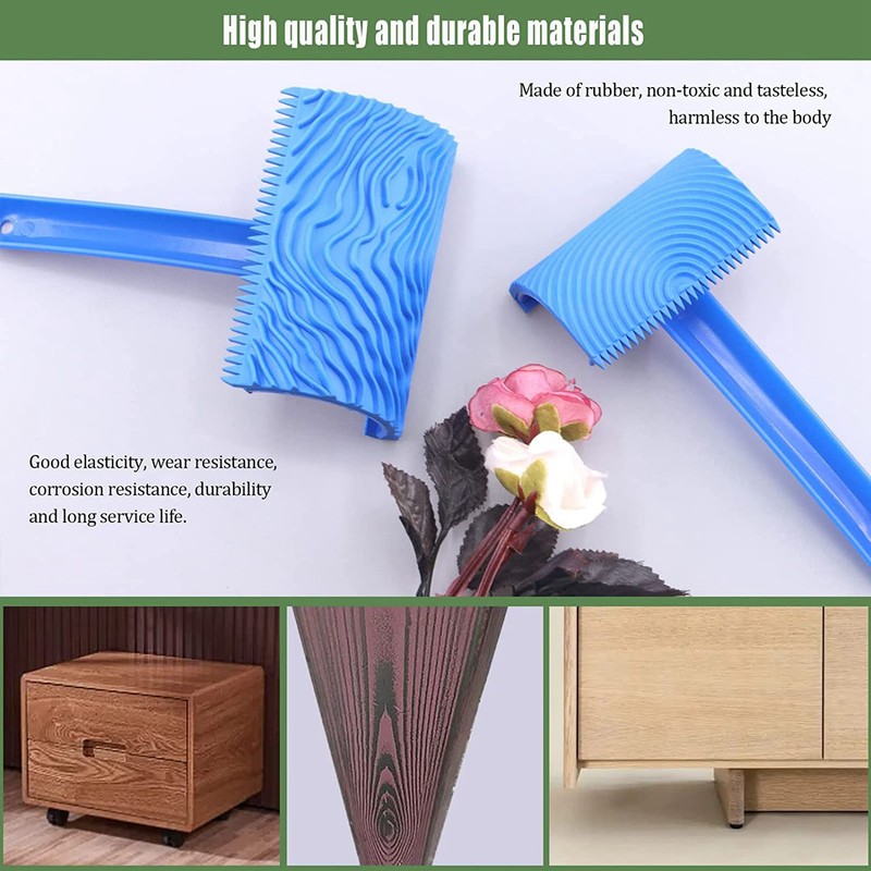 Wood Graining Painting Tool Set Soft Rubber 4Pcs Wood Grain