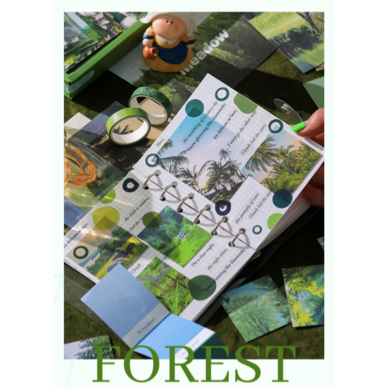 Lotterakka Collage Box Set, Nature Scenery, With Notes, Material Paper