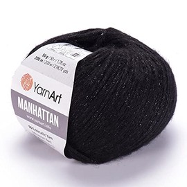 YARNART Manhattan - Hilo de punto brillante, hilo metálico brillante, hilo de lana, hilo acrílico, hilo de fantasía, 1.7 onzas, 218.72 yardas (916)
