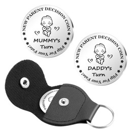 Christmas Gifts for New Dad Gifts for Her Funny Decision Coin Double Side Gift for New Mom Pregnancy Gift for First Time Mom Parents Presents for Couples Mother to Be Present Expecting Mother