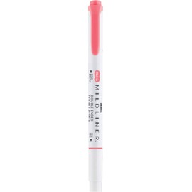 Zebra Pen Mildliner Double Ended Highlighter Marker Set, Broad and Fine Point Tips, Mild Coral Pink Ink, 12-Pack (78570upc)