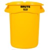 TableTop King Brute 32 Gallon Yellow Trash Can and Lid