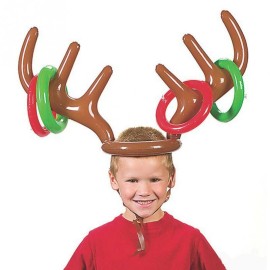 Waloo Inflatable Reindeer Ring Toss Game Fun For Kids Of All Ages   - One Pack
