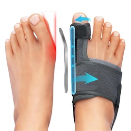 Bunion Corrector Big Toe Straightener - Adjustable Bunion Splint with 2 Angled Plates | Bunion Toe Separator with Double Non-slip Straps for Day | Night Support - Fits Right | Left Foot (2PCS)