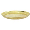 Skywalk Handmade Brass Puja Thali with Flower Embossed Design (Gold,