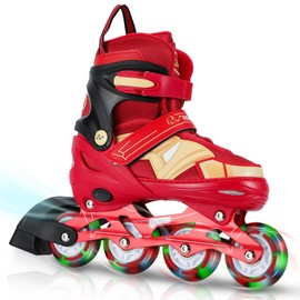 RunRRIn Adjustable Kids Inline Skates for Boys Girls with Full Light Up Wheels - Roller Skates for Kids Ages 6-12, Toddler Ages 3-5, Youth Women Beginners Outdoor Indoor