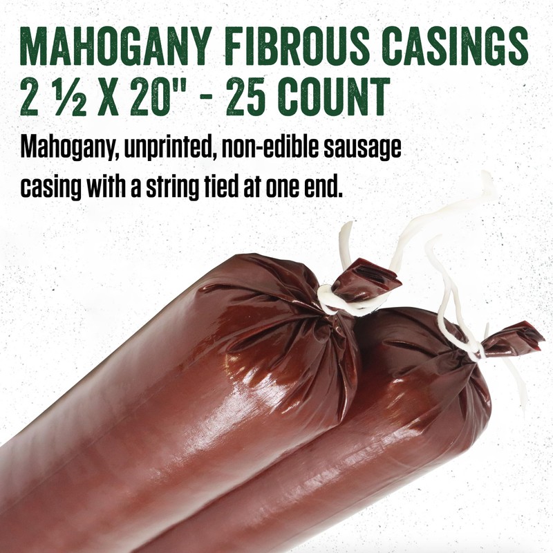 LEM Products Mahogany Fibrous Casings, 2 ½ Inches x 20