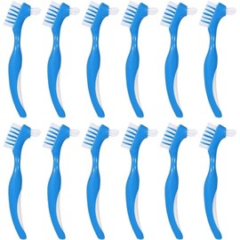 VIVID 12 Pack Denture Brushes - Great Quality, Individual Wrap, 2 Head -Ships from USA