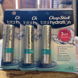 ChapStick 3 Chapstick Total Hydration 3-In-1 Lip Care Soothing Oasis Non Tinted