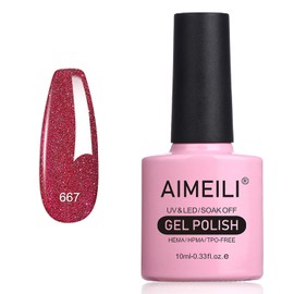 AIMEILI HEMA Free Gel Nail Polish, TPO Free, Soak Off U V Nail Art Glossy Long Lasting for Salon DIY Home - 667 10ml