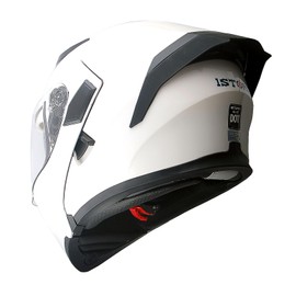 1Storm Motorcycle Modular Full Face Helmet Flip up Dual Visor Sun Shield: HB89 Glossy White