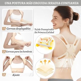 Corrector de Postura, Chaleco Soporte de Espalda de Hombros Ajustable y Transpirable, Espalda Anti-Joroba y Alivio Del Dolor de Cuello, Adecuado Para Mujeres,Hombres Y Adolescentes