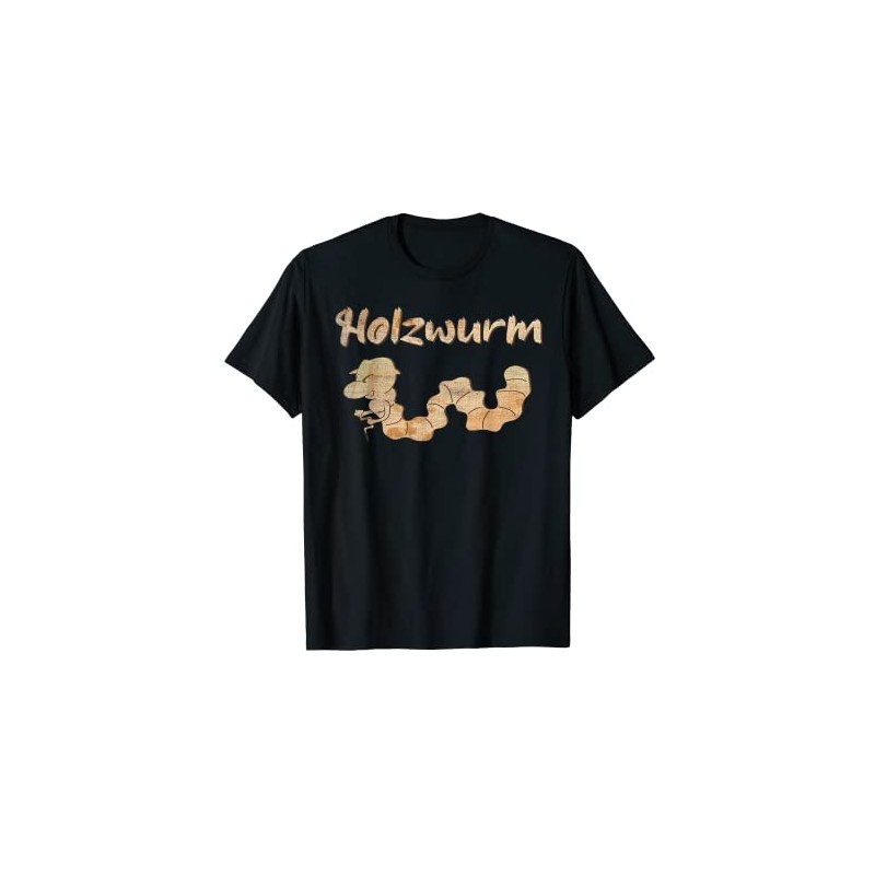 Funny Carpenter's Wooden Craft DIY Carpenters Woodworm T-Shirt, black
