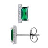 Silvershake 6X3mm Created Baguette Shape Nano Green Emerald White Gold