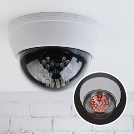 Dome Dummy Camera with Flashing LED - Fake CCTV Security Deterrent Safety Device