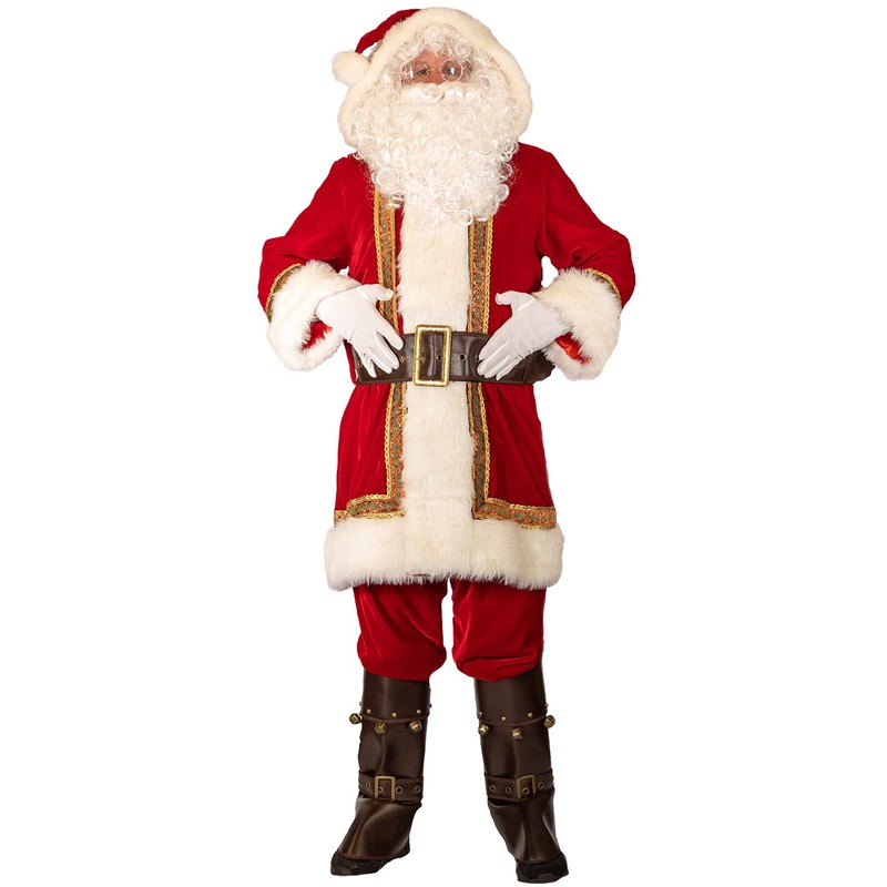 Watato Santa Suit Adults Men Santa Claus Costume 10Pcs Deluxe