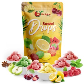 NY SPICE SHOP Mix Fruits Sanded Candy Drops - 3 Pound Old Fashioned Sanded Drops – Fresh Delicious Bulk Candy – Sanded Hard Candy – Tangy and Sweet Healthy Snacks