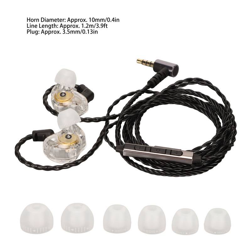 HiFi Wired Earbuds Stereo Dynamic Hybrid 3.5mm Wired Monitor Earbuds