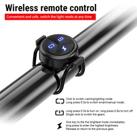 TOWILD Bike Lights 1200 Lumen,Wireless Control,Quick-Release Mountain Bike Light Rechargeable,5 Night & Day Modes,6.2oz/176g,IPX6 Waterproof,Bicycle Headlight for Road,Commuter Bikes, Black