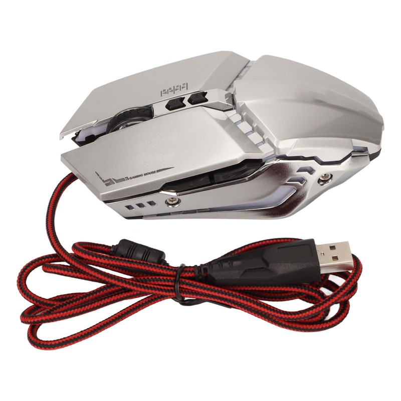 Gaming Mouse Ergonomic Design 4 DPI Adjustable Breathing RBG Backlit
