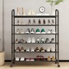 LEAIJIAFY Tall 6-Tier Metal Shoe Rack,Non-Woven Fabric Shoe Shelf,Large Storage