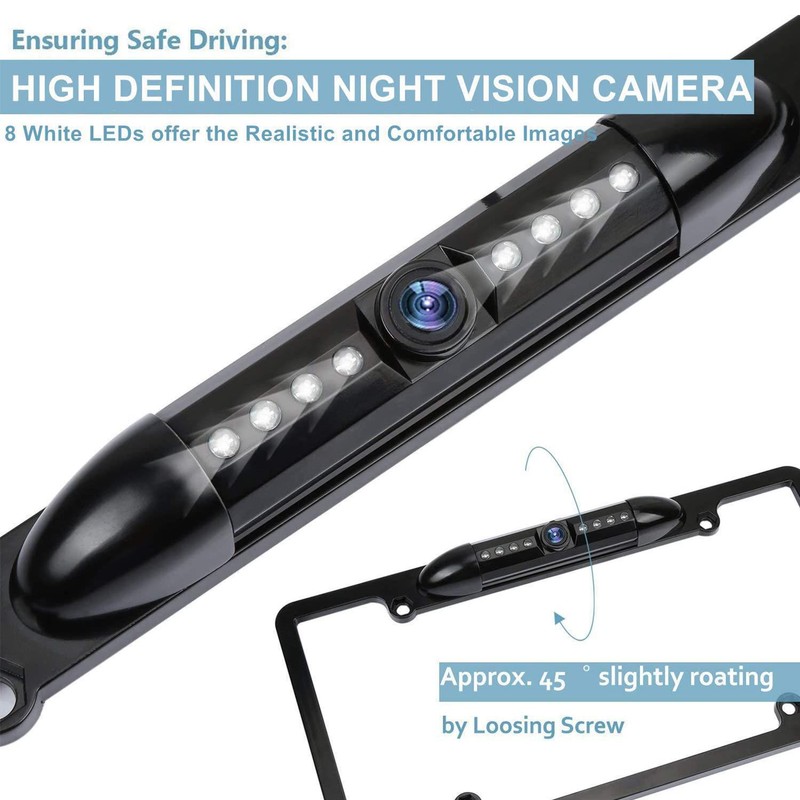 AOCISKA License Plate Frame Backup Camera, Rear View Camera with