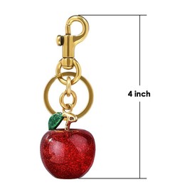 TUCEWP Apple Keychain Gifts for Women Girls Red Apple Bag Charm Bling Apple Keyring for Handbag Backpack Charms Aesthetic Keychain Charms for Purse Car Accessories Christmas Birthday Valentine Gifts