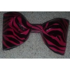 Handmade Pink Zebra Print Duct Tape Bow Hair Clip bowtie handmade