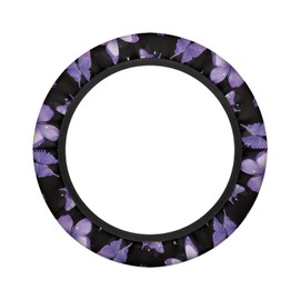 Knextrepoy - Funda para volante de carrito de golf, diseño de mariposa, color morado, 13 pulgadas, 14 pulgadas, accesorios universales para carrito de golf, gran regalo para golfista