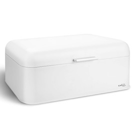 Large Bread Box for Kitchen Counter - ENLOY Thicken Powder Coated Stainless Steel Extra Large Bread Bin, Bread Storage Container, Bread Holder, Bread Keeper, White