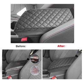SXCY for 2020-2025 VW Jetta Armrest Cover for Volkswagen Jetta 2025 Accessories 2020-2024 2025 Jetta Center Console Cover 2025 Jetta Middle Console Cover (Black Checkered Pad)