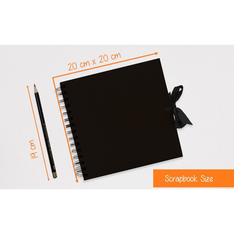 Styloo Square Black Scrapbook Photo Album 50 Sheets 20X20 cm