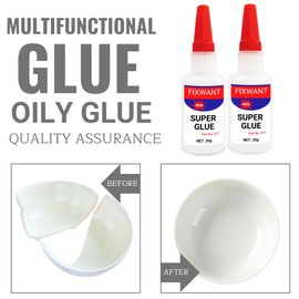 FIXWANT Uniglue Universal Super Glue, Welding High-Strength Oily Glue, Mighty Instant Glue, for Fast Repair and Curing Resin Ceramic Metal Glass,Plastics, Jade Etc. (35g) (1)