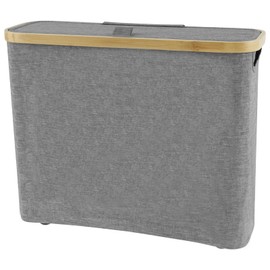 Toilet Paper Storage with Side Window Large Toilet Roll Basket with Lid Toilet Roll Holder Storage Stand Bathroom Toilet Roll Storage Box Narrow Organizer Bin for Restroom Bathroom Kitchen (Grey)