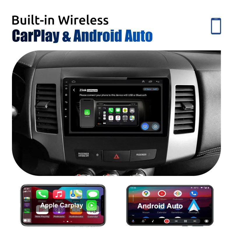 Unbranded CarPlay For Mitsubishi Outlander 2006-2012 9" Android 13 Car