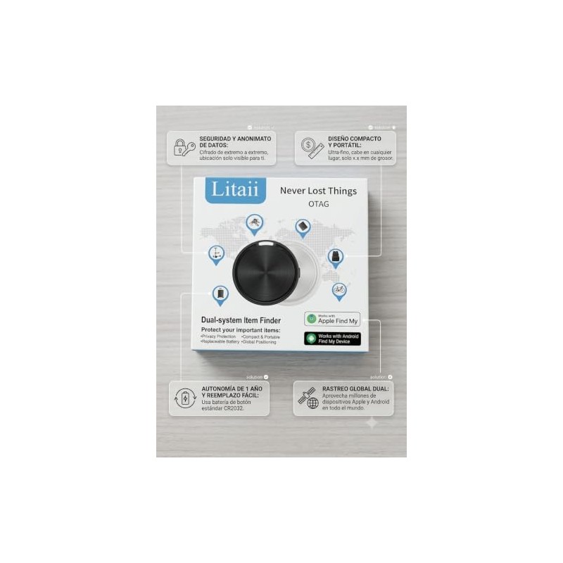 Genérico Localizador GPS Doble Señal iOS/Android Blanco