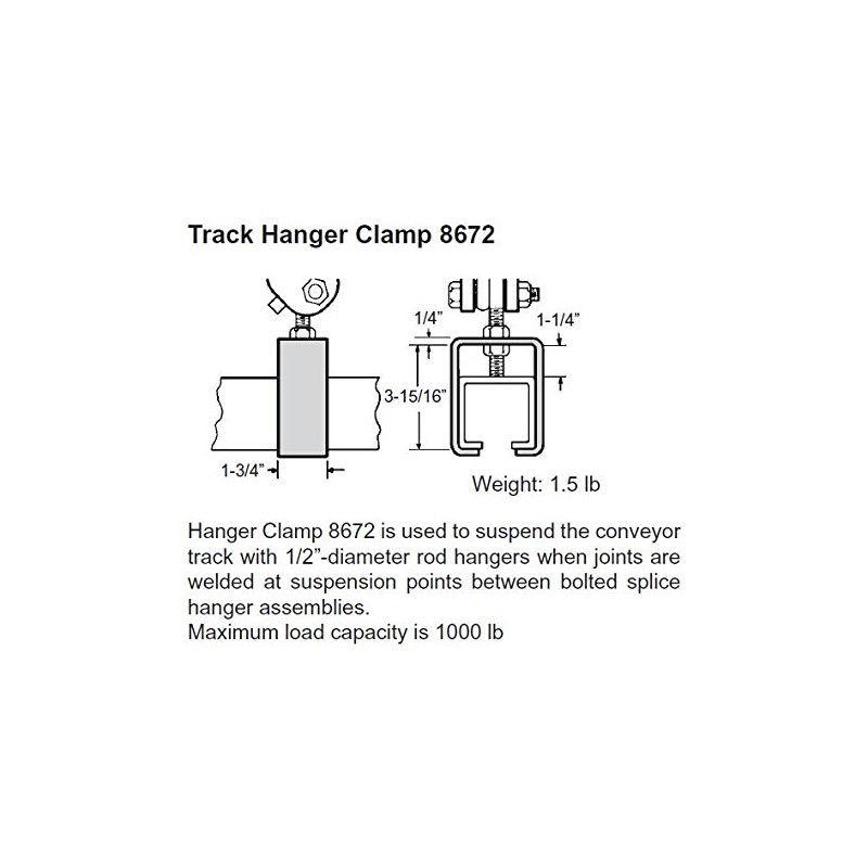 Jervis Webb Unibilt Track Hanger Clamp