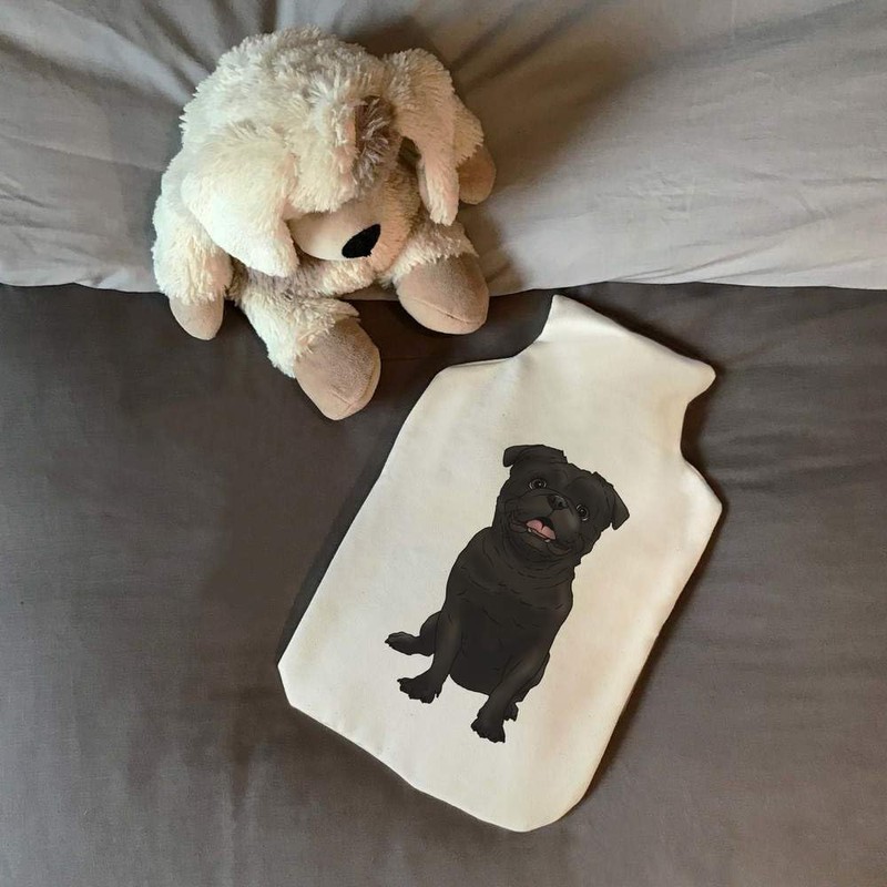 'Sitting Pug' Hot Water Bottle Cover (HW00034741)