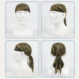 Skull Cap Durags, Sweat Wicking Cycling Cap Doo Rags for Athletes, Welders, Riders, All-Season Bandana Hat & Helmet Liner