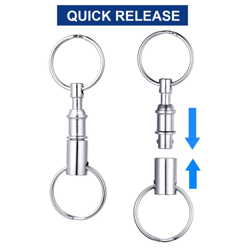 6 pieces key rings with quick release, removable key rings